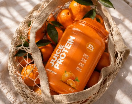 Cuidar de si tambémpode ser delicioso. — Juice Protein sabor Tangerina