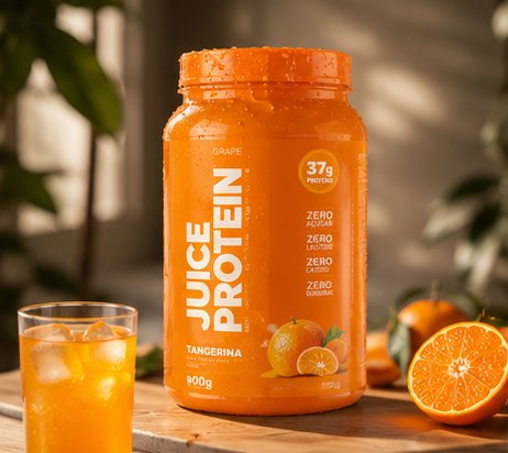 A vida acontece.Juice te acompanha. — Juice Protein sabor Tangerina